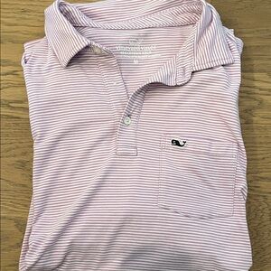 Vineyard Vines Light Pink Striped Polo Shirt